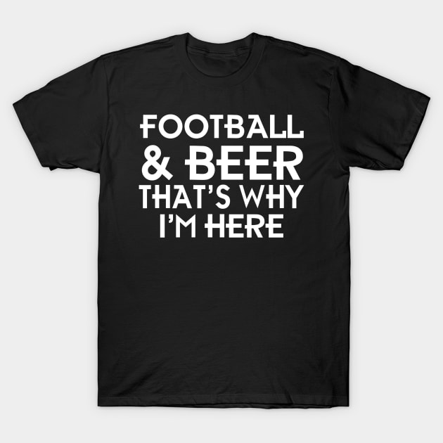 Football And Beer Day, Football Fan Gift, Sunday Fun Day T-Shirt by Blue Zebra